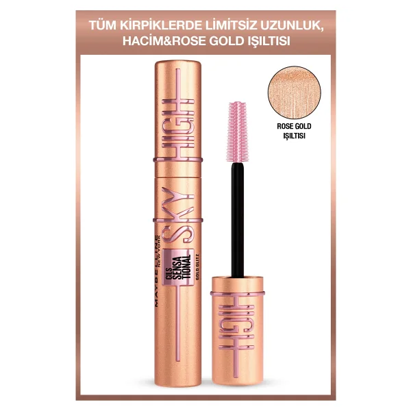 Maybelline New York Lash Sensational Sky High Rose Gold Glitz Maskara - Görsel 2