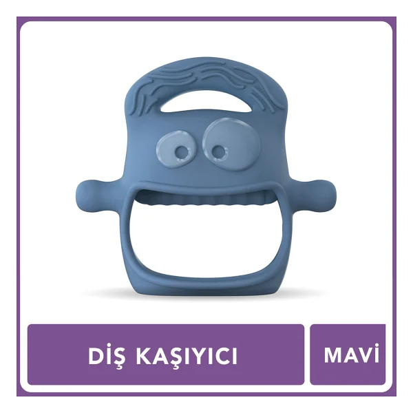 Mochi Diş Kaşıyıcı Mavi Bpa İçermeyen Gıda Sınıfı Silikon Bebek Dostu Tasarım İle Güvenli Kullanım - Görsel 10