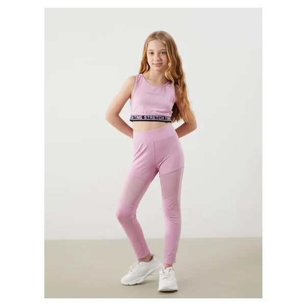 Lc Waikiki Yeni Sezon Beli Lastikli Kız Çocuk Uzun Tayt - 11 - 12 Yaş - Lila - Görsel 5
