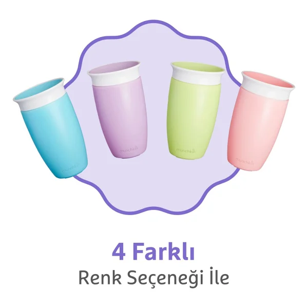 Munchkin Mucize 360° Mor Alıştırma Bardağı 12 Ay+ 296 Ml - Görsel 5