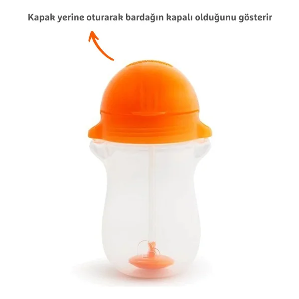 Munchkin Tıklama Kilitli Uçlu Alıştırma Bardağı 12 Ay+ 296 Ml Turuncu - Görsel 7