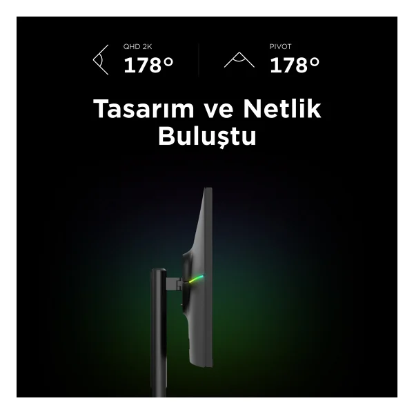 Rampage Glacıer Gl27r200q Siyah 27" 1 Ms 2k Pivot Ips 200 Hz Oyuncu Monitörü - Görsel 6