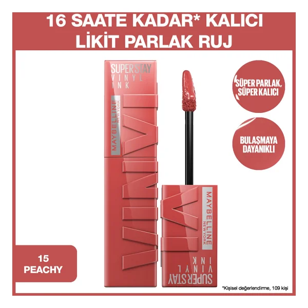 Maybelline New York Super Stay Vinyl Ink Parlak Likit Ruj - Görsel 2