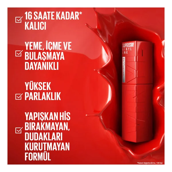 Maybelline New York Super Stay Vinyl Ink Parlak Likit Ruj - Görsel 7