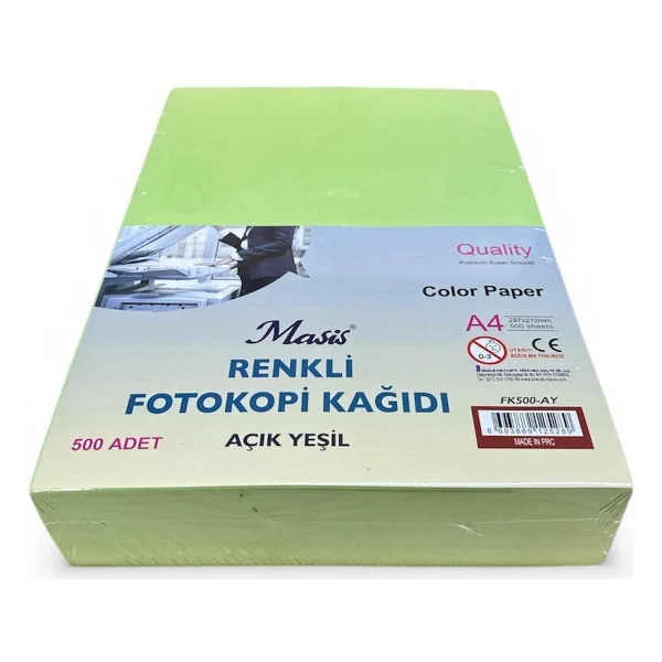 Masis A4 80 Gr 500 Yaprak Açık Yeşil Renkli Fotokopi Kağıdı - Görsel 2