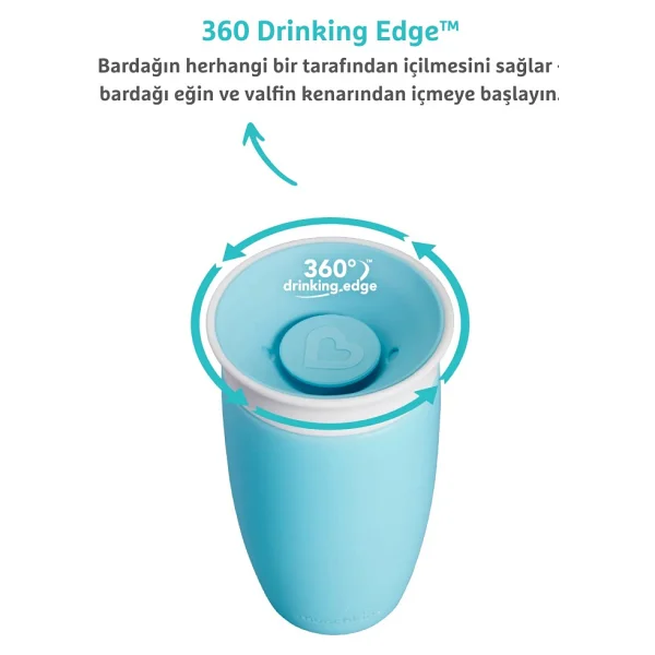 Munchkin Mucize 360° Mavi Alıştırma Bardağı 12 Ay+ 296 Ml - Görsel 5