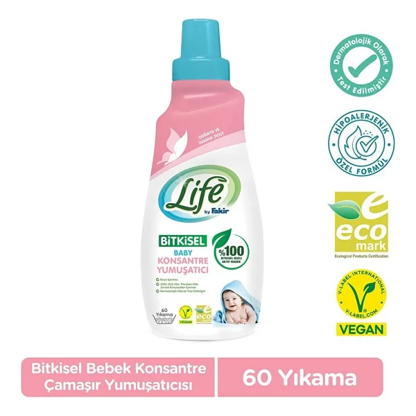 Life By Fakir Baby Bitkisel Konsantre Bebek Çamaşır Yumuşatıcı 1500 Ml 2 Adet - Görsel 3