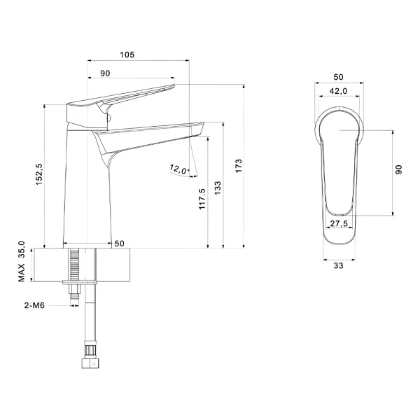 Creavit Bevel BV1500 Lavabo Bataryası - Görsel 8