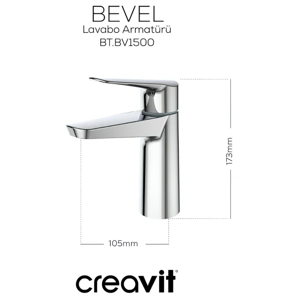 Creavit Bevel BV1500 Lavabo Bataryası - Görsel 6