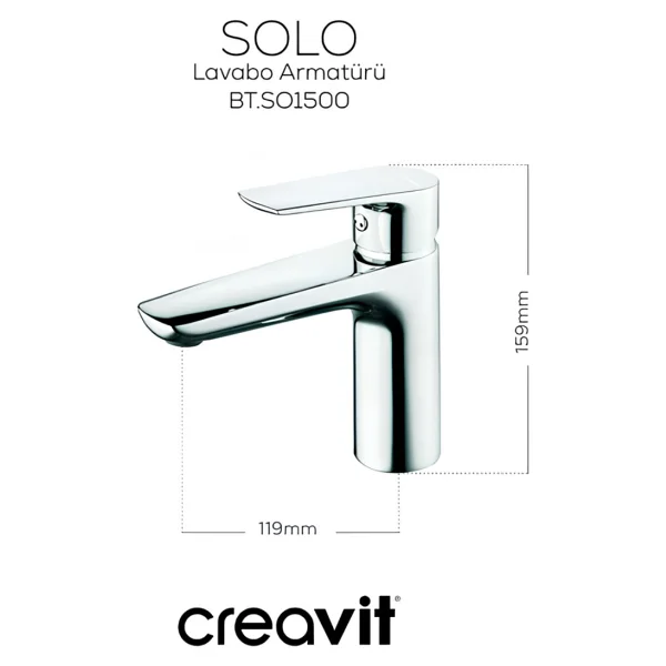 Creavit Solo So1500 Lavabo Bataryası - Görsel 4