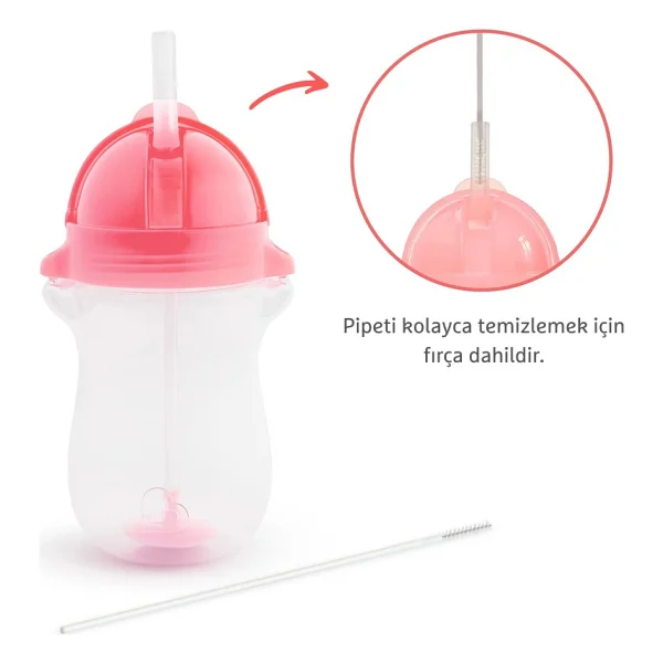 Munchkin Tıklama Kilitli Uçlu Alıştırma Bardağı 12 Ay+ 296 Ml Pembe - Görsel 10