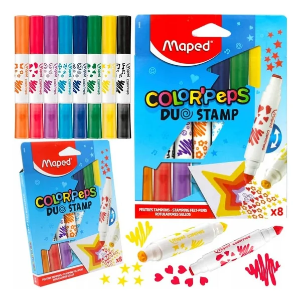 Maped Color Peps Duo Stamp 8'li Jumbo Keçeli Kalem Seti - Görsel 2