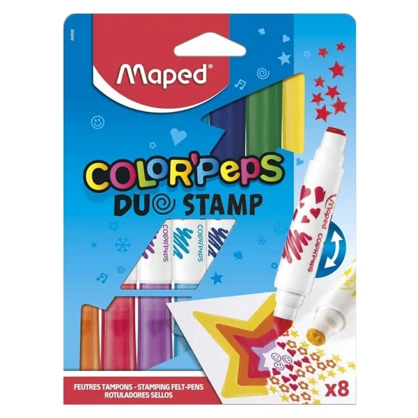 Maped Color Peps Duo Stamp 8'li Jumbo Keçeli Kalem Seti - Görsel 3