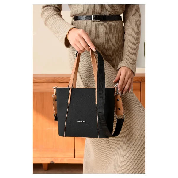 Just Polo Kadın Spor Model Ayarlanabilir Askılı Şık El ve Omuz Çantası Ebat : 24 x 20 cm Shopper - Tek Ebat - Lacivert - Görsel 9
