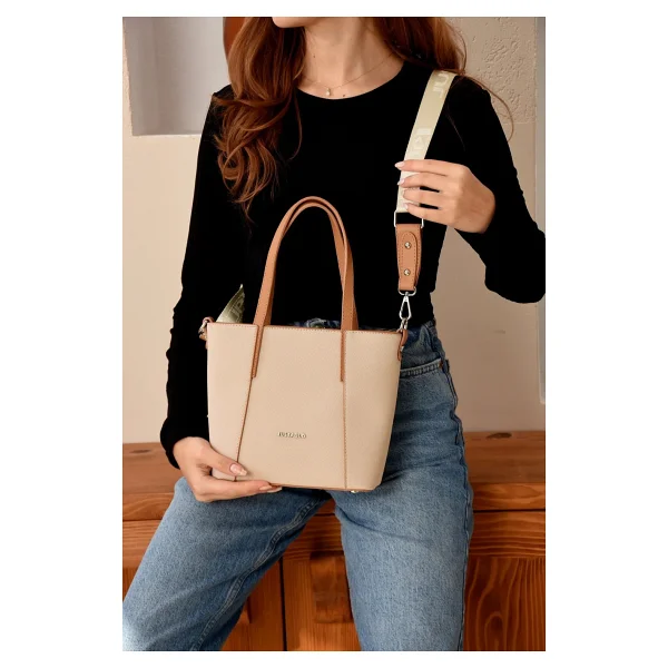 Just Polo Kadın Spor Model Ayarlanabilir Askılı Şık El ve Omuz Çantası Ebat : 24 x 20 cm Shopper - Tek Ebat - Lacivert - Görsel 10