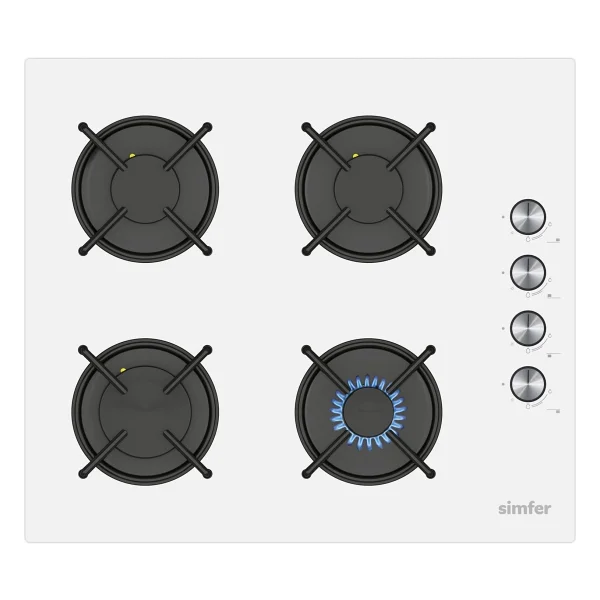 Simfer Ankastre Set Beyaz Cam Ocaklı Mekanik Power Turbo Fanlı 2'li Set (Fırın + Ocak) - Görsel 3