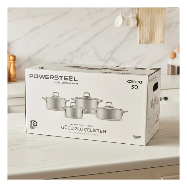 Karaca Sakura Powersteel 8 Parça 316 Çelik Tencere Seti - Görsel 10