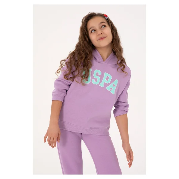 U.S. Polo Assn 50317890-Vr041 Kapüşonlu Pembe Çocuk Sweatshirt - Görsel 8