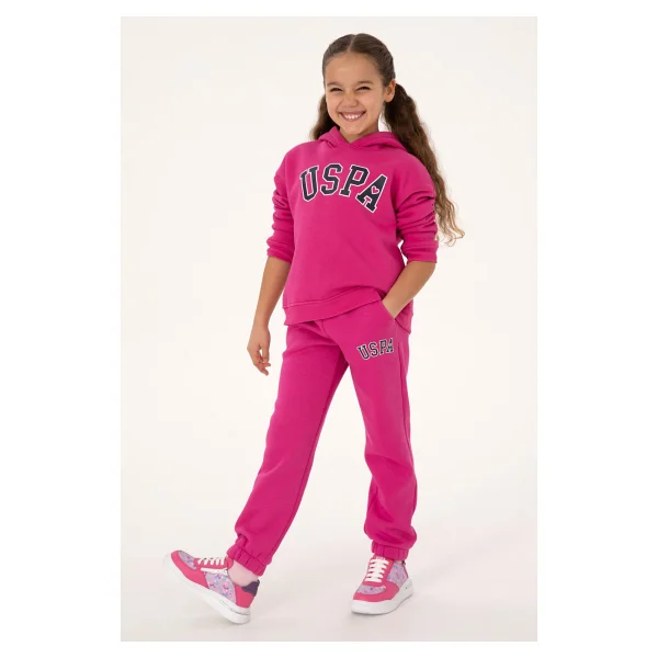 U.S. Polo Assn 50317890-Vr041 Kapüşonlu Pembe Çocuk Sweatshirt - Görsel 2