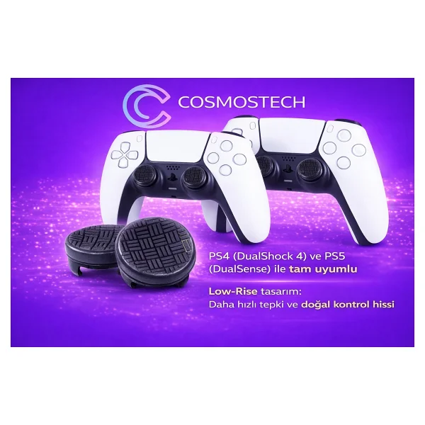 Cosmostech Kontrolfreek Cqcx Ps4 Ps5 Uyumlu Orta Konveks Performans Analog Başlık Seti - Siyah (2 Adet) - Görsel 3