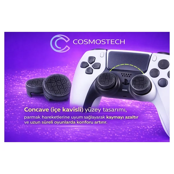 Cosmostech Kontrolfreek Cqcx Ps4 Ps5 Uyumlu Orta Konveks Performans Analog Başlık Seti - Siyah (2 Adet) - Görsel 4