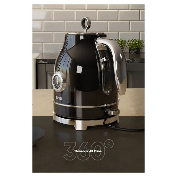 Fressi Vintheat Fr-Kt05 2200 W Siyah 1.7 Lt Retro Kettle - Görsel 3