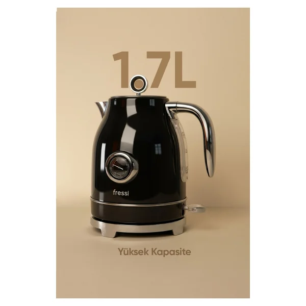 Fressi Vintheat Fr-Kt05 2200 W Siyah 1.7 Lt Retro Kettle - Görsel 5