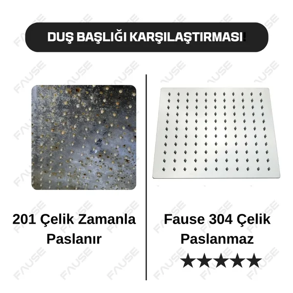 Fause Ktd101 Kare Slim Tepe Duş Başlığı - Görsel 3