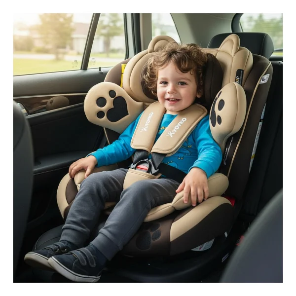 Yoyko Bear 360° Dönebilir Yatabilir Isofix Kahverengi 0-36 Kg Oto Koltuğu - Görsel 2