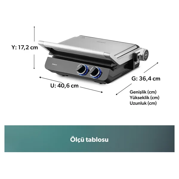 Homend Grilliant 1342h 3in1 2000 W Izgara Ve Tost Makinesi - Görsel 10