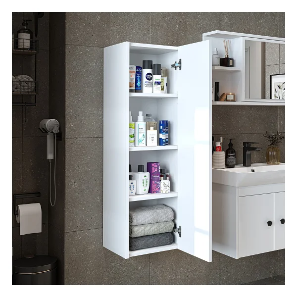 Roomart Ada Banyo Dolabı Mat Suntalam 110 Cm Banyo Boy Dolabı Beyaz - Görsel 3