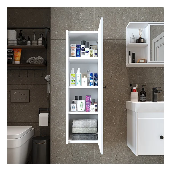 Roomart Ada Banyo Dolabı Mat Suntalam 110 Cm Banyo Boy Dolabı Beyaz - Görsel 4