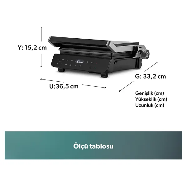Homend Grilliant 1343H 2000 W Konuşan Tost Makinesi - Görsel 2