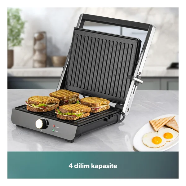 Homend Grillant 1356h 2000 W Inox Tost Makinesi - Görsel 9