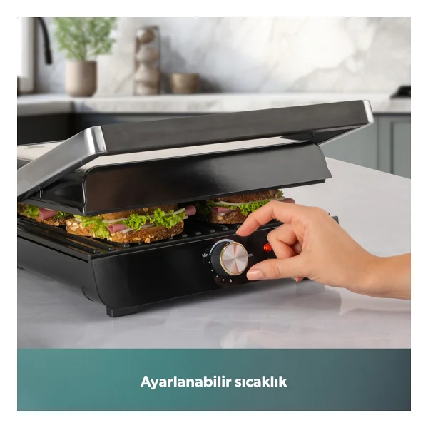 Homend Grillant 1356h 2000 W Inox Tost Makinesi - Görsel 6
