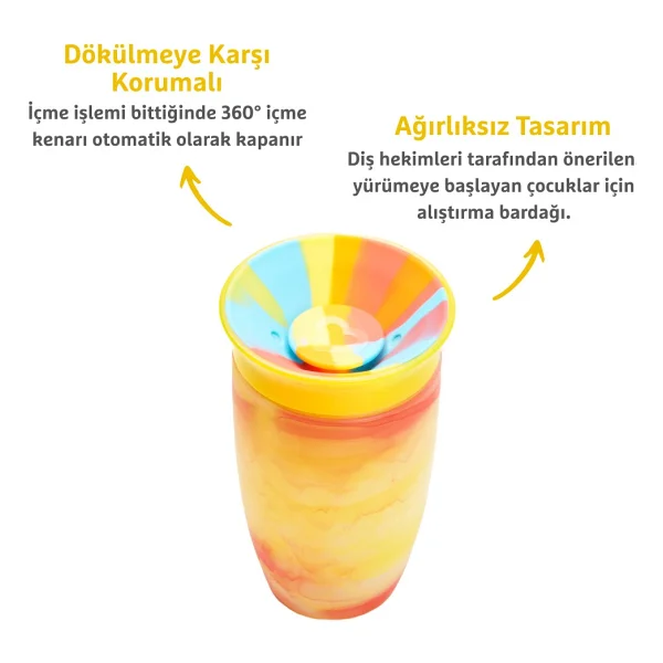Munchkin Mucize 360° Tropical Sarı Alıştırma Bardağı 12 Ay+ 296 Ml - Görsel 5