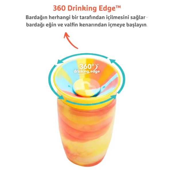 Munchkin Mucize 360° Kırmızı Tropical Alıştırma Bardağı 6 Ay+ 207 Ml - Görsel 3