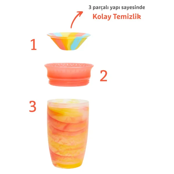 Munchkin Mucize 360° Kırmızı Tropical Alıştırma Bardağı 6 Ay+ 207 Ml - Görsel 4