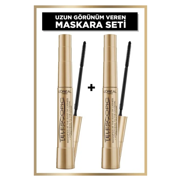 L'oreal Paris Telescopic 2 Adet Siyah Maskara - Görsel 2