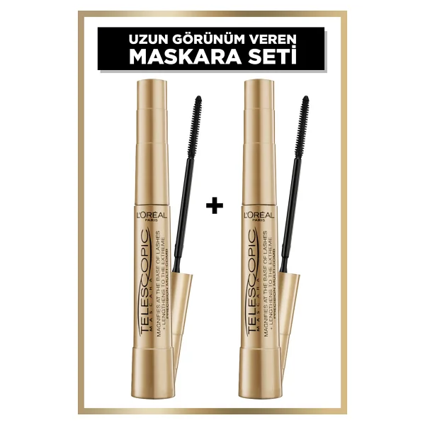L'oreal Paris Telescopic 2 Adet Siyah Maskara - Görsel 3