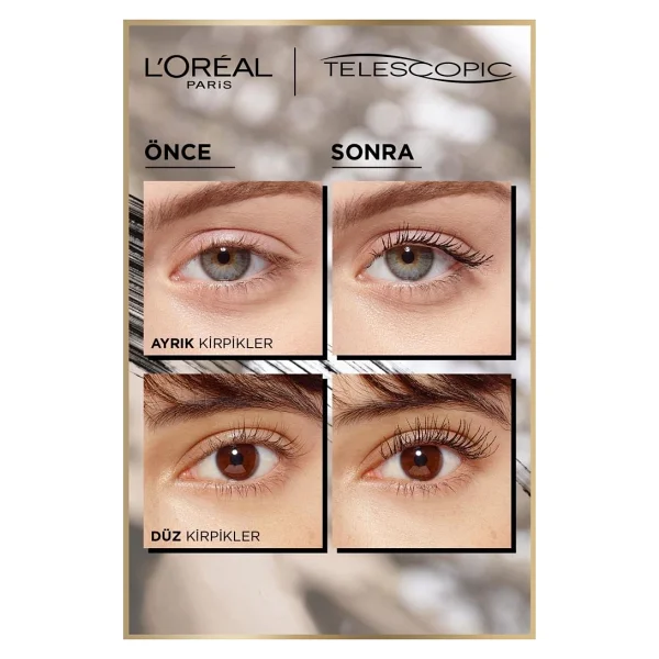 L'oreal Paris Telescopic 2 Adet Siyah Maskara - Görsel 4