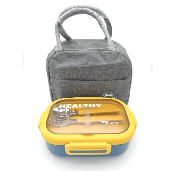 Valkyrie Isı Yalıtımlı Termal Çantalı Çelik Lunch Box Bpa'sız, Sızdırmaz, Çok Bölmeli Yemek Kabı - Görsel 2