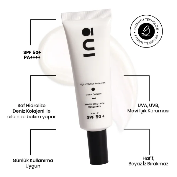 Ino Beauty Cilt Tonu Eşitleyici Saf Kolajen Yüksek Korumalı 00 Clear Spf50+ Yüz Güneş Kremi 50 Ml - Görsel 6
