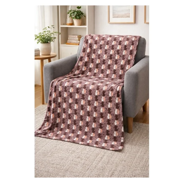 Mulberry Desenli Polar Battaniye Çift Kişilik 195X215 cm - 195 x 215 cm - Görsel 5