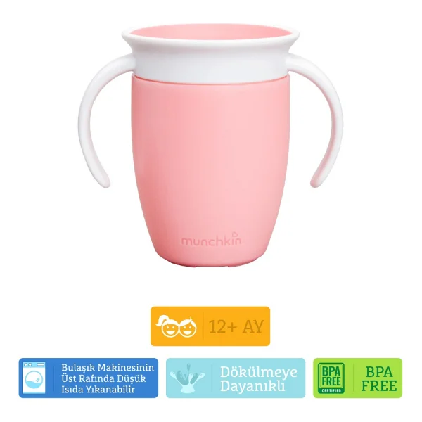 Munchkin Mucize 360° Pembe Alıştırma Bardağı 6 Ay+ 207 Ml - Görsel 5