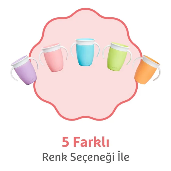 Munchkin Mucize 360° Pembe Alıştırma Bardağı 6 Ay+ 207 Ml - Görsel 6
