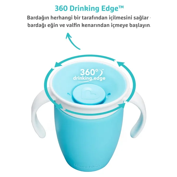 Munchkin Mucize 360° Mavi Alıştırma Bardağı 6 Ay+ 207 Ml - Görsel 8