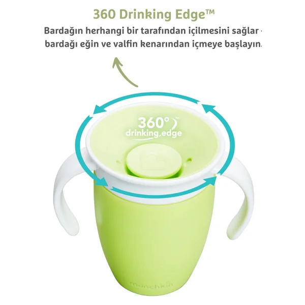 Munchkin Mucize 360° Yeşil Alıştırma Bardağı 6 Ay+ 207 Ml - Görsel 3