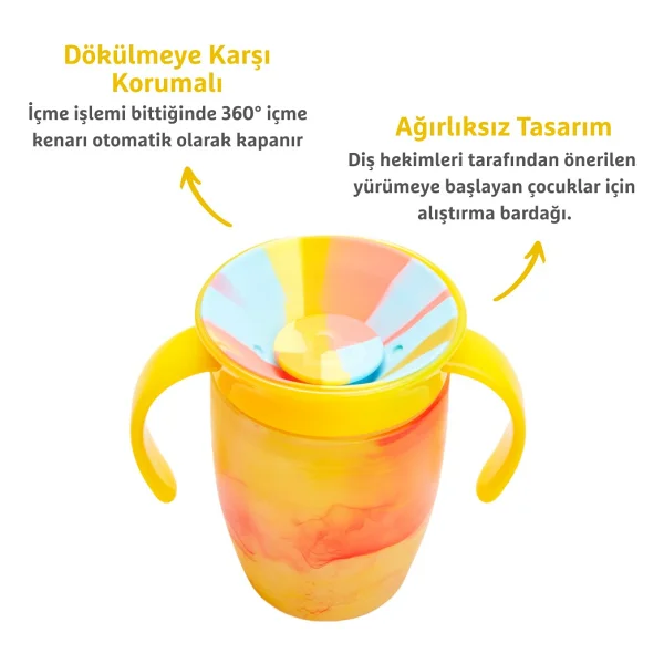 Munchkin Mucize 360° Sarı Tropical Alıştırma Bardağı 6 Ay+ 207 Ml - Görsel 2