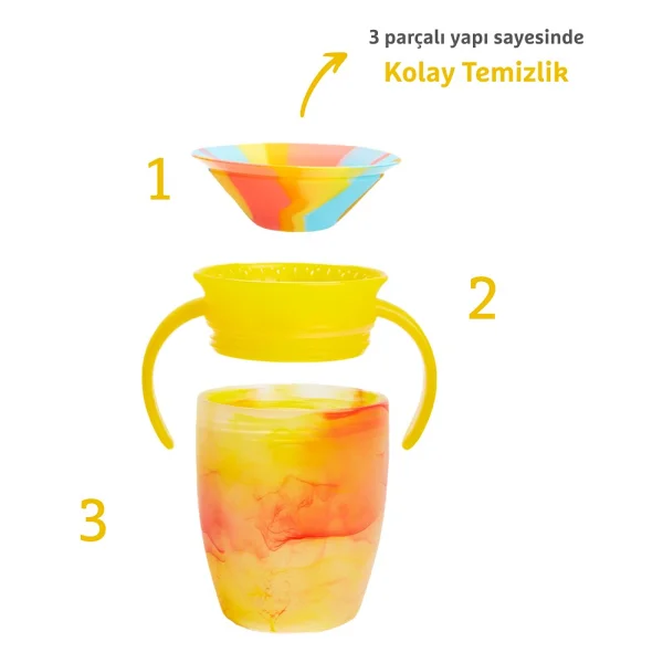 Munchkin Mucize 360° Sarı Tropical Alıştırma Bardağı 6 Ay+ 207 Ml - Görsel 4